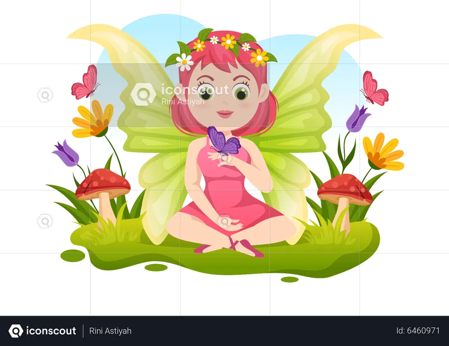 Beautiful little fairy princess  Illustration