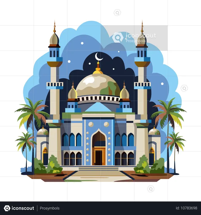 Beautiful Mosque  Illustration