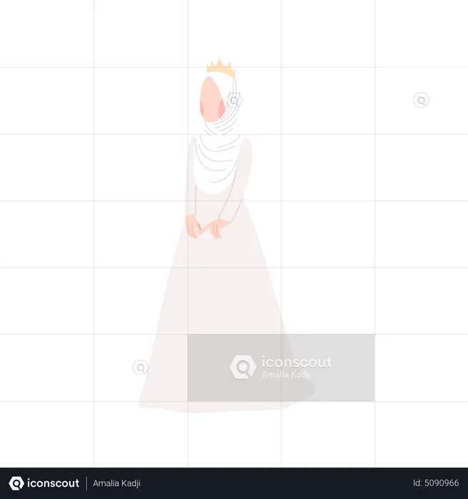 Beautiful muslim bride standing for photo  Illustration