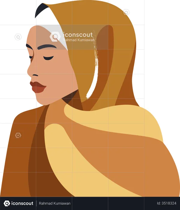 Beautiful Muslim woman  Illustration