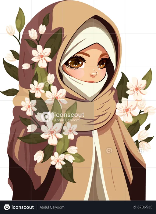 Beautiful Muslim Woman  Illustration