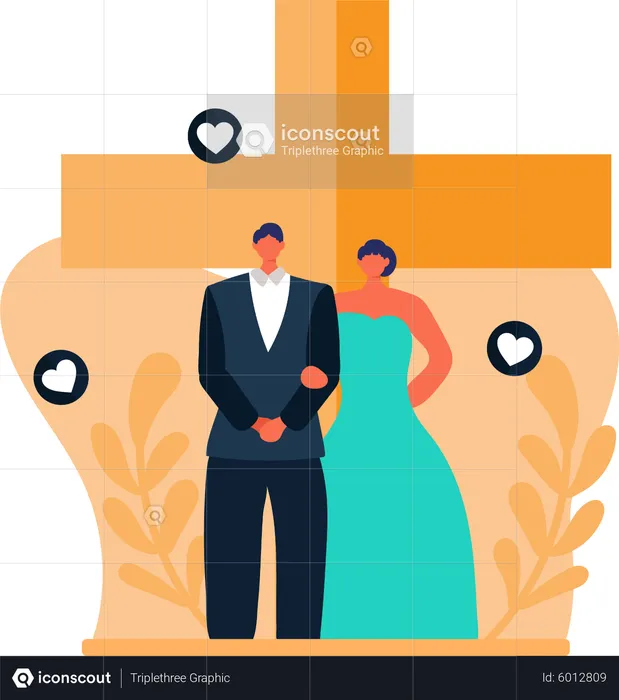 Beautiful Wedding Couple  Illustration