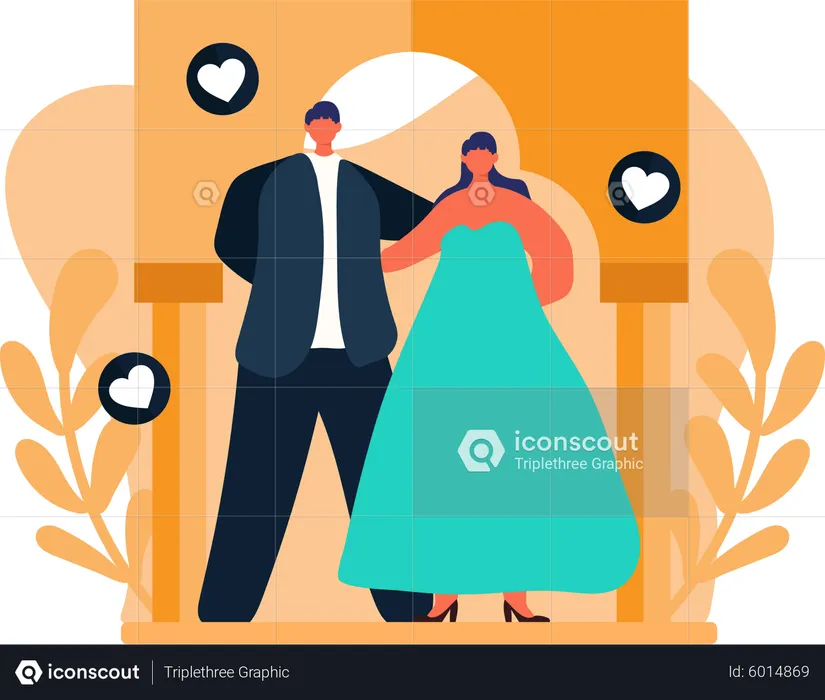 Beautiful Wedding Couple  Illustration