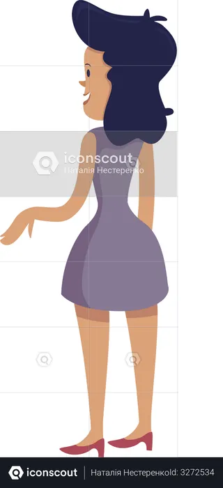 Beautiful woman gesturing back  Illustration