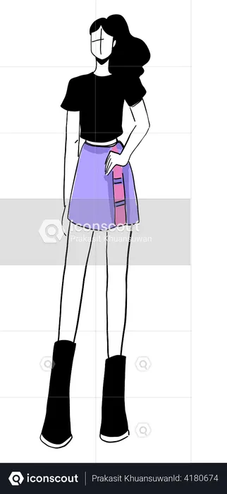 Beautiful Woman in stylish clothes  Illustration