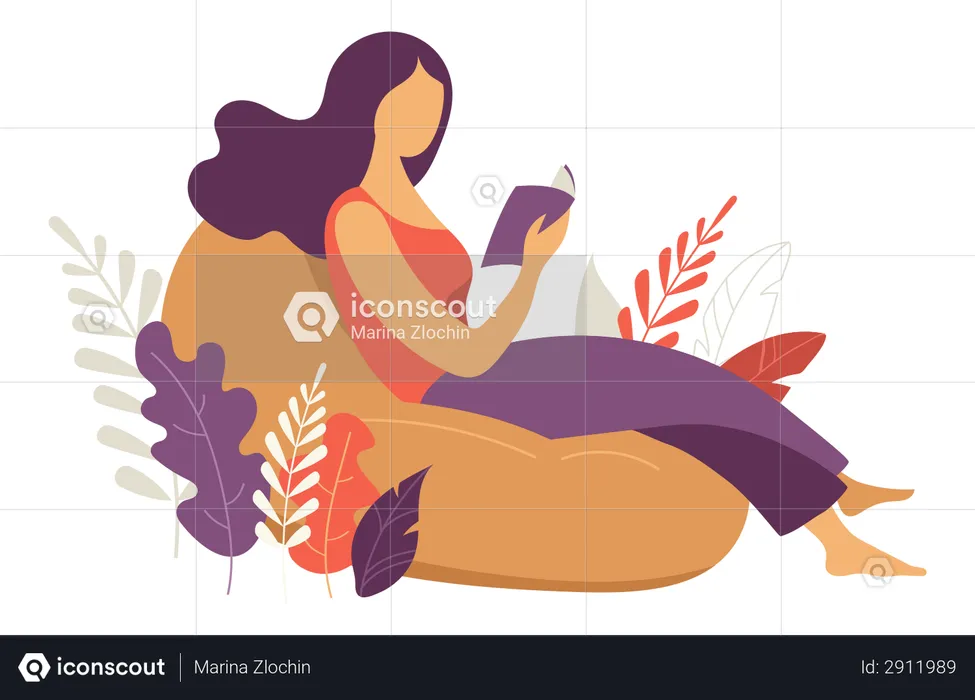 Beautiful woman with a book  Illustration