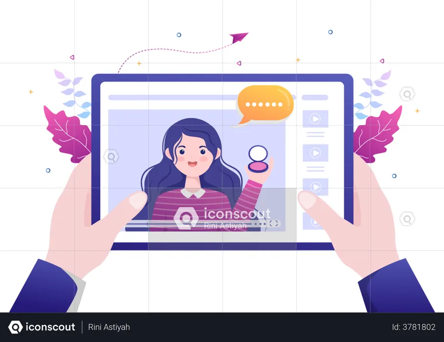 Best Beauty products reviewer Illustration download in PNG & Vector format