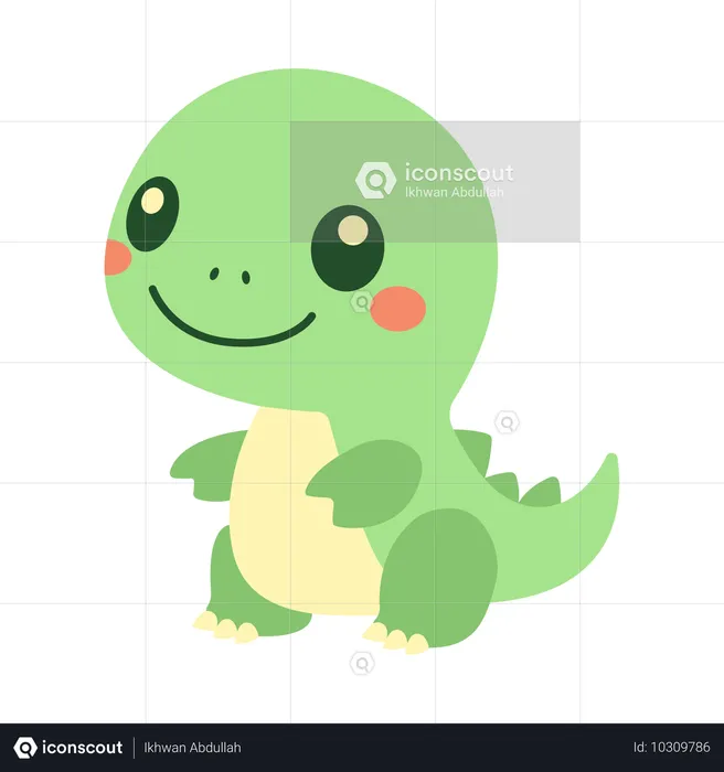 Bebê Dino Dinossauro Animal Mascote Personagem com Expressão Sorridente  Ilustração