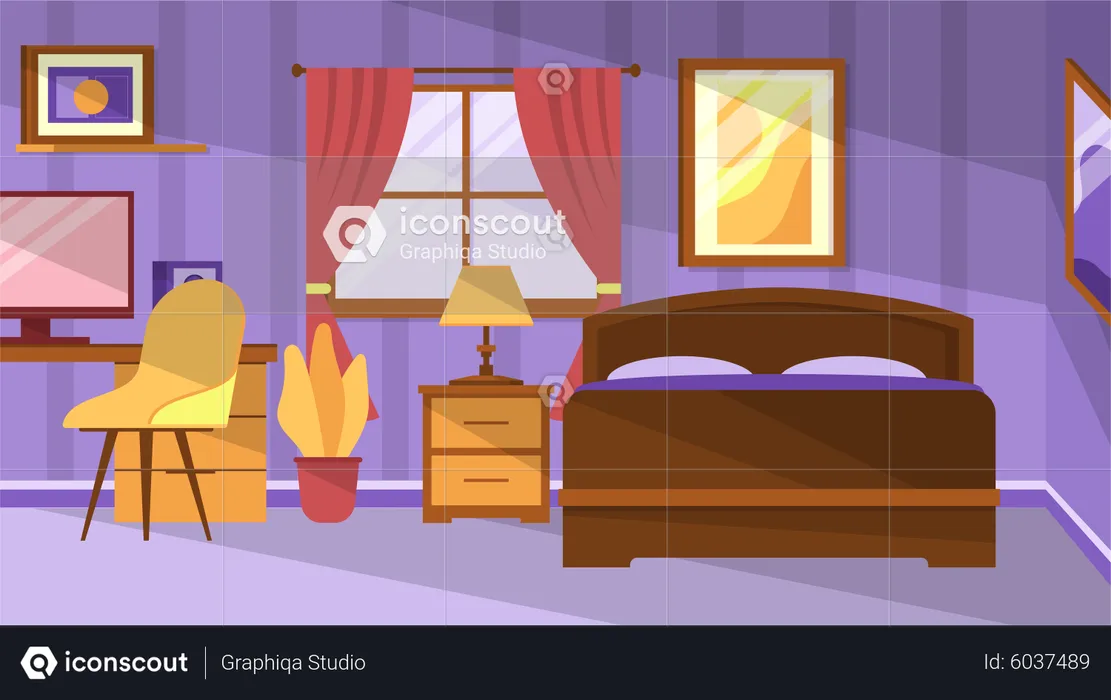 Bedroom interior  Illustration