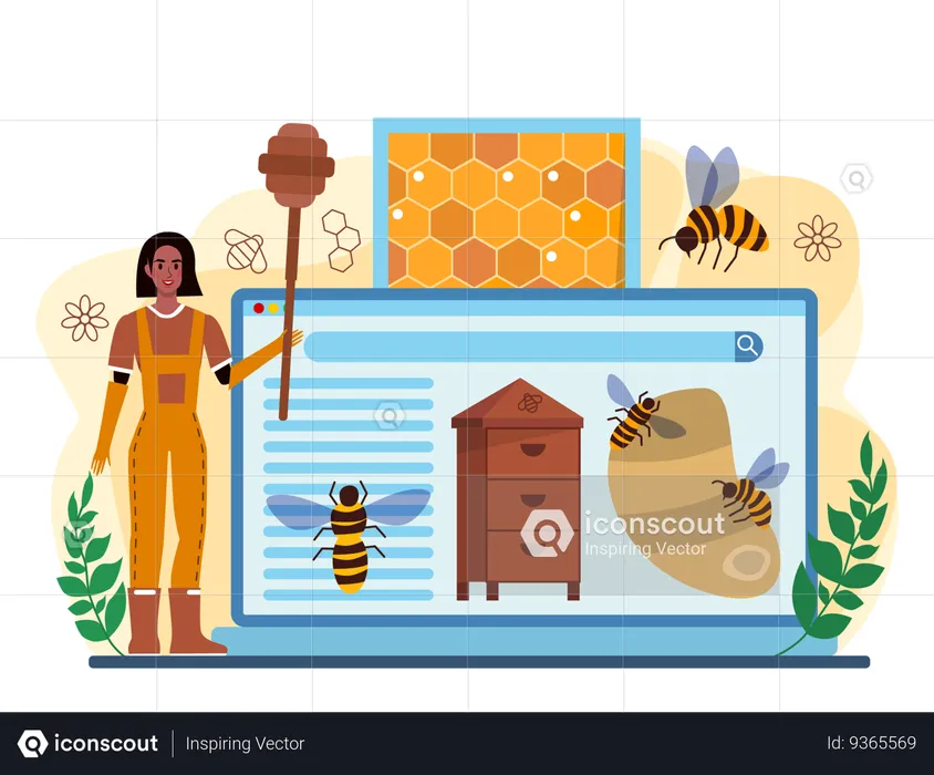 Beekeeper online service  Illustration