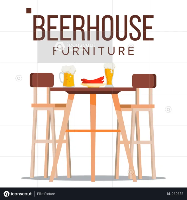Beer House Furniture  Illustration