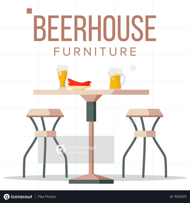 Beer House Furniture  Illustration
