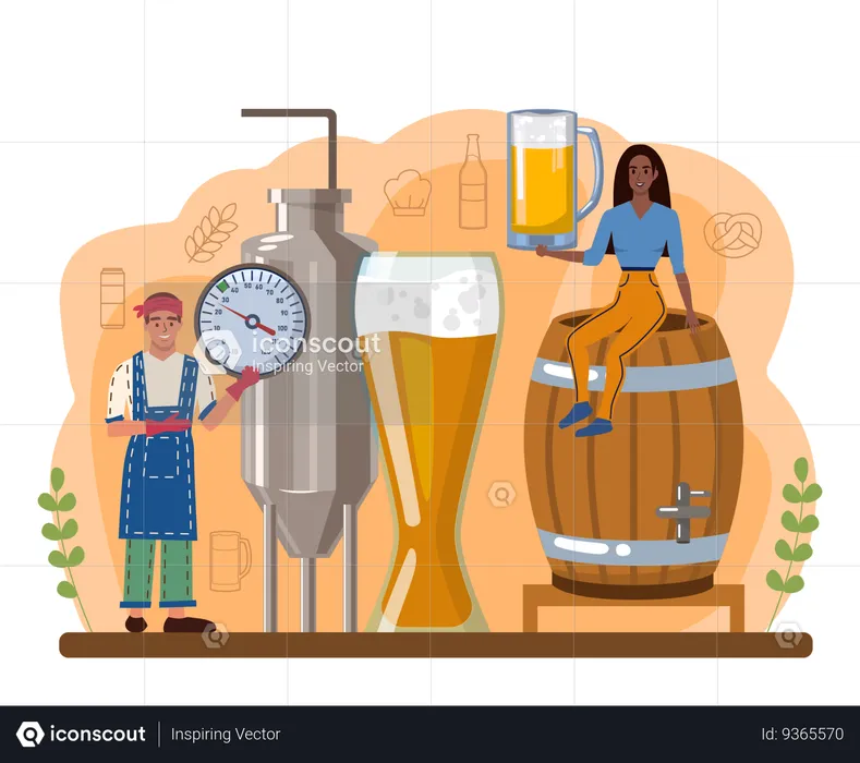 Beer production  Illustration