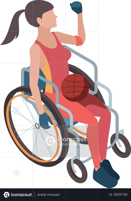 Behinderter Basketballspieler  Illustration