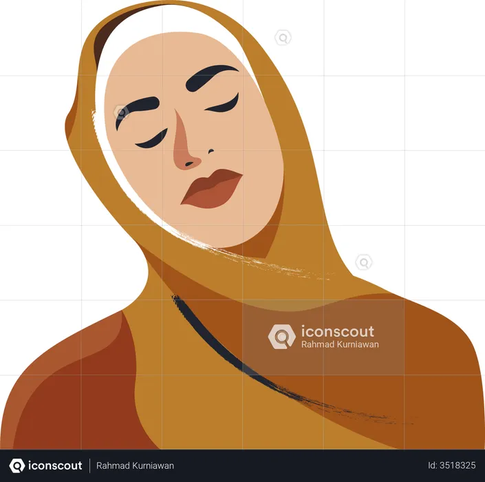 Belle femme hijab  Illustration