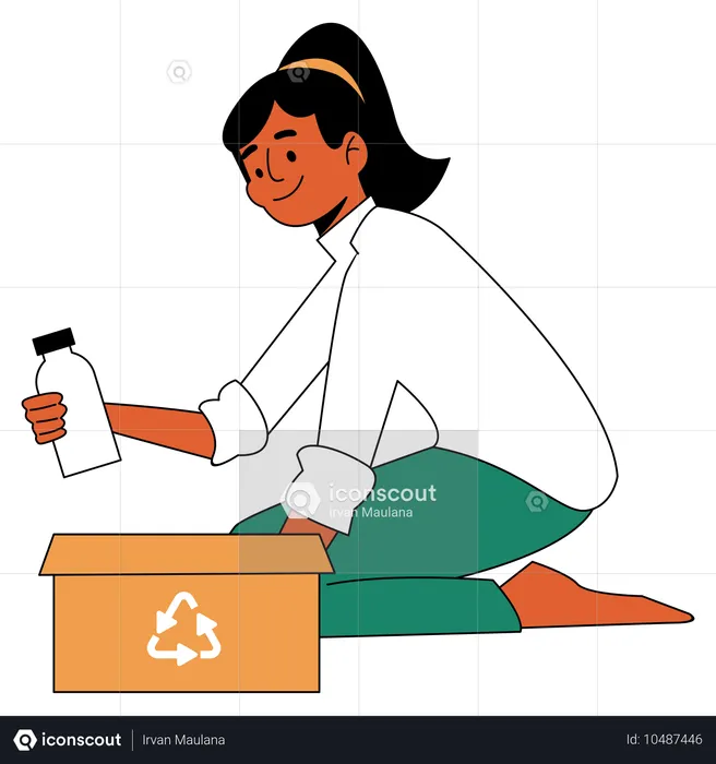 Des bénévoles collectent des bouteilles pour les recycler  Illustration