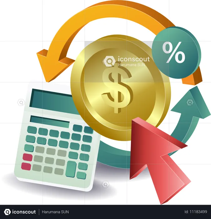 Berechnung des Finanzumsatzes eines Unternehmens  Illustration