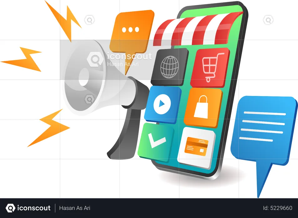 Best ecommerce smartphone app digital marketing strategy  Illustration