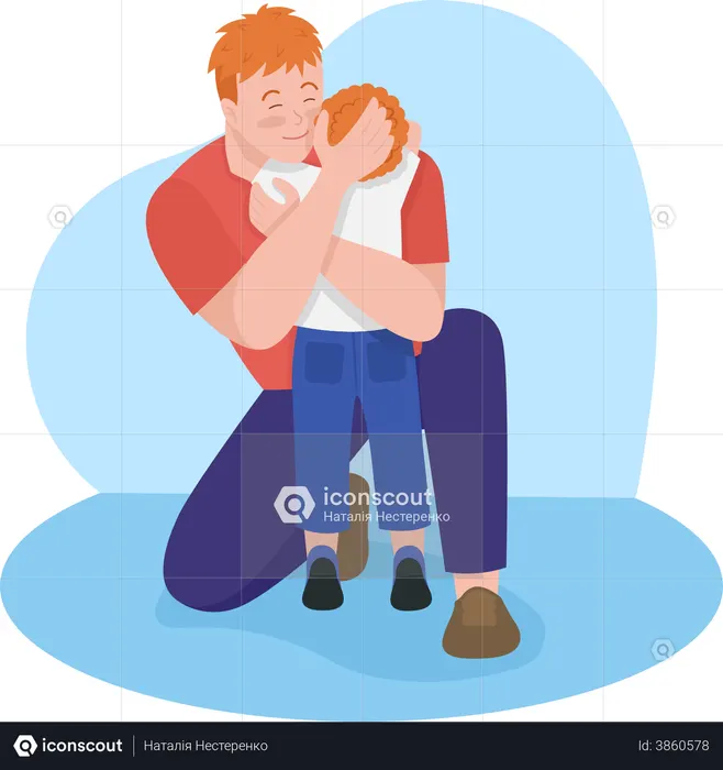 Beziehung zwischen Vater und Sohn  Illustration