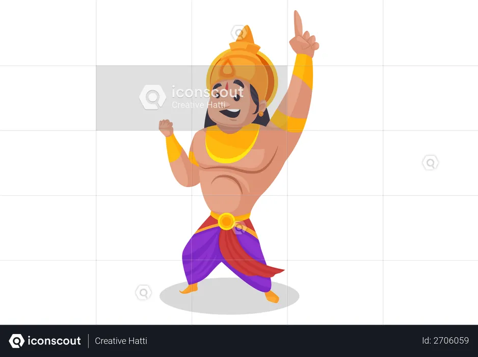 Bheem raising his arm  Illustration