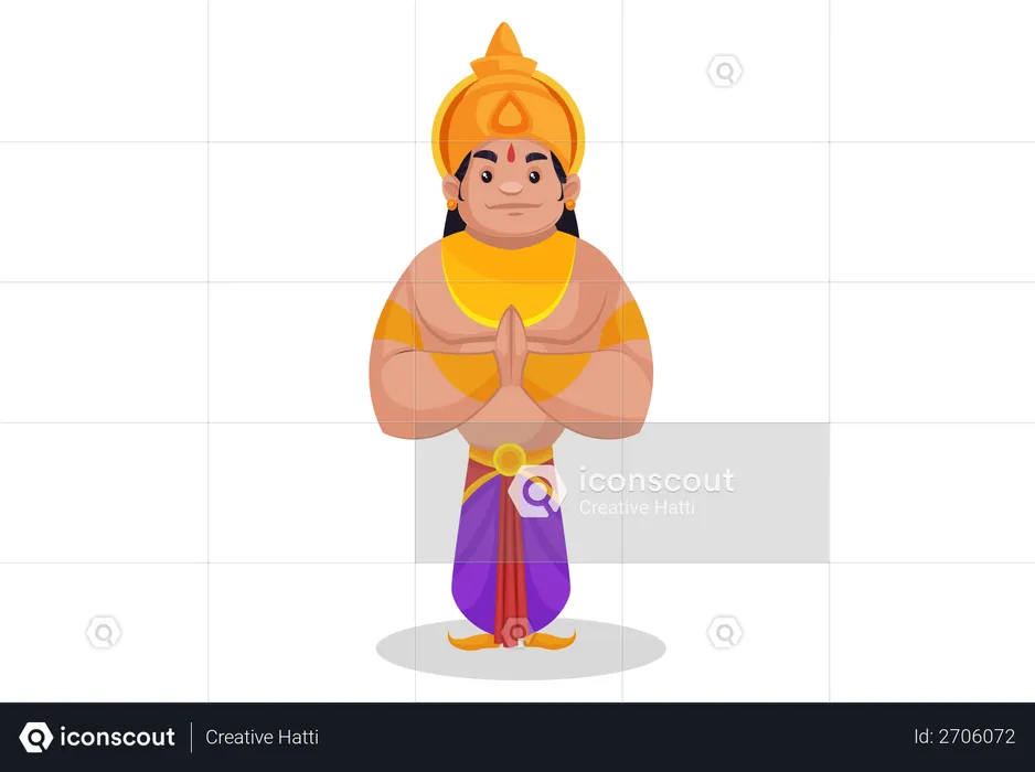 Bheem steht in Willkommenspose  Illustration