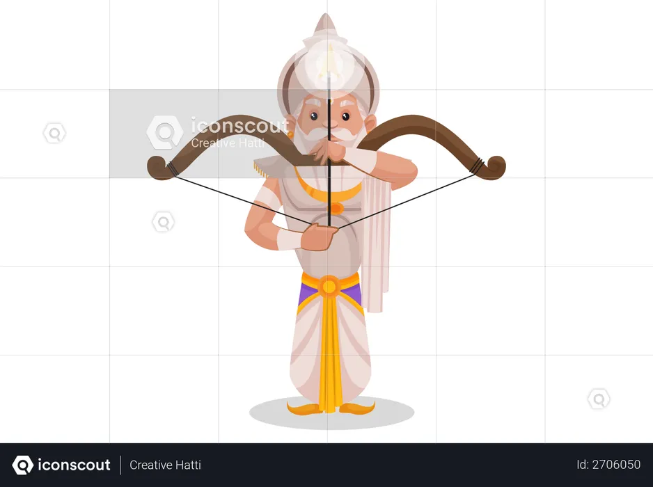 Bhishma Pitamaha holding bow and arrow  Illustration