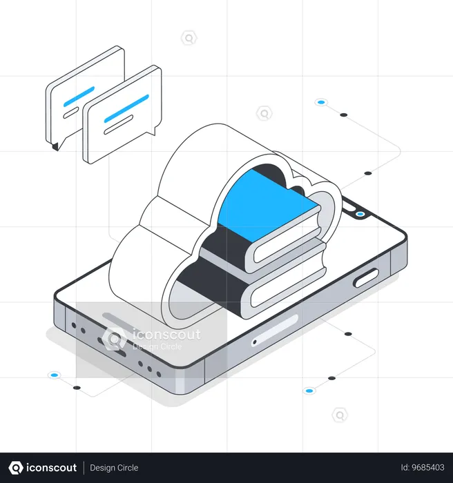 Bibliothèque cloud  Illustration