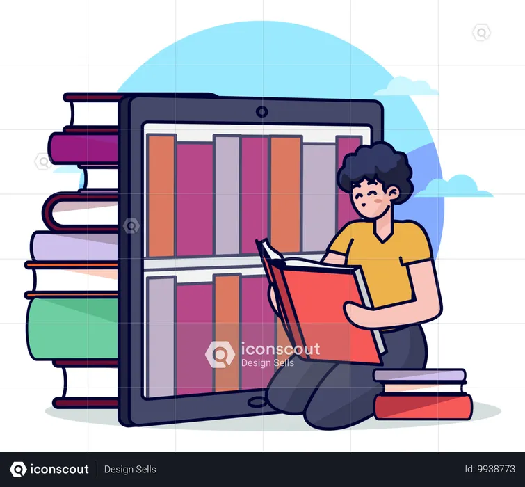 Bibliothèque en ligne  Illustration