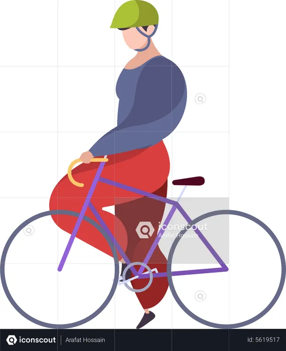 Homem andando de bicicleta  Ilustração