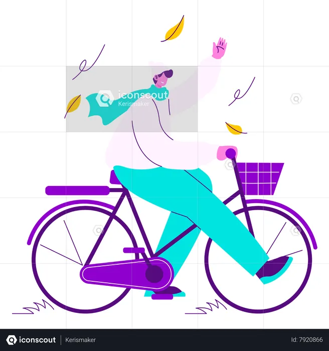 Homem andando de bicicleta  Ilustração