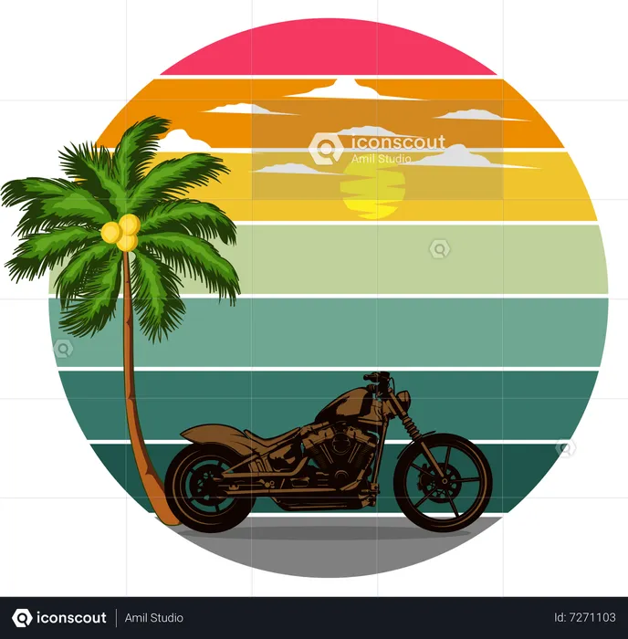 Bicicleta na praia  Ilustração