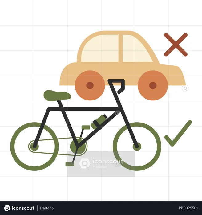 Bicicleta para reduzir a poluição  Ilustração