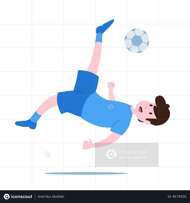 Bicycle Kick by football player  Illustration