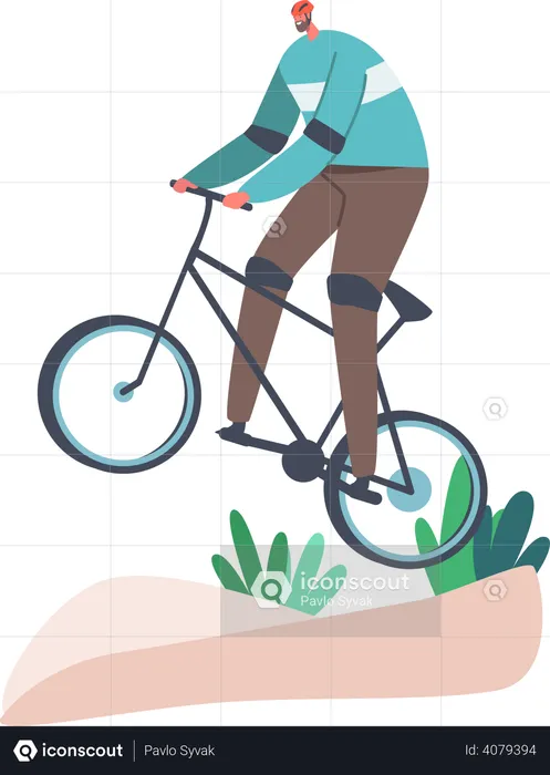 Bicycle rider doing extreme stunt  Illustration