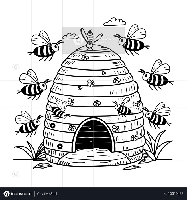 Bienenstock  Illustration