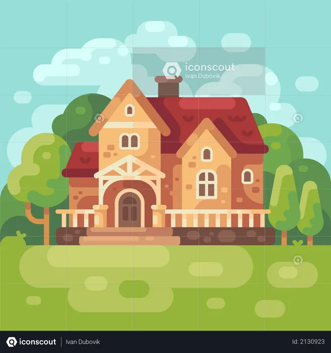 Big country house  Illustration