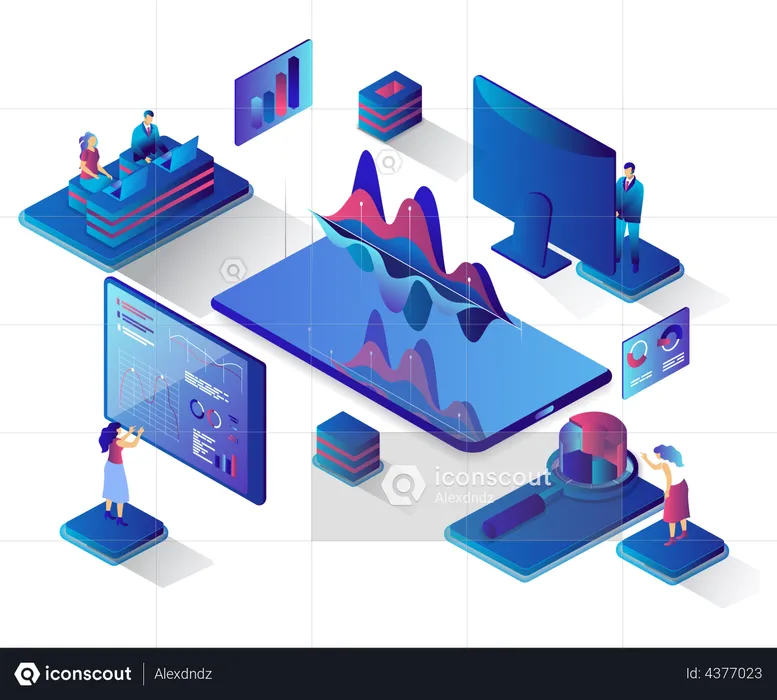 Premium Vector  Big data analytics chaotic data analysed and sorted to  structured solution machine learning algorithm visualisation vector concept  illustration