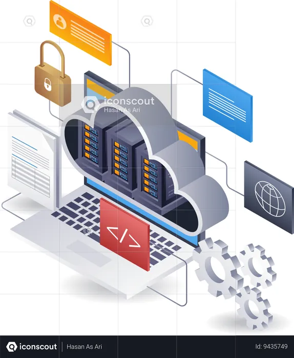 Big data technology cloud server technology  Illustration