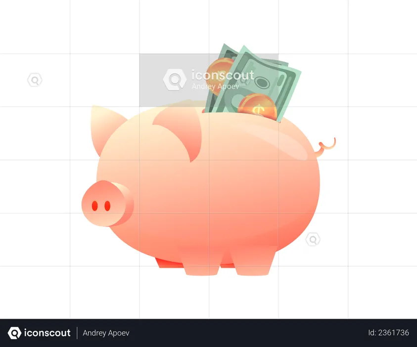 Big piggy bank  Illustration