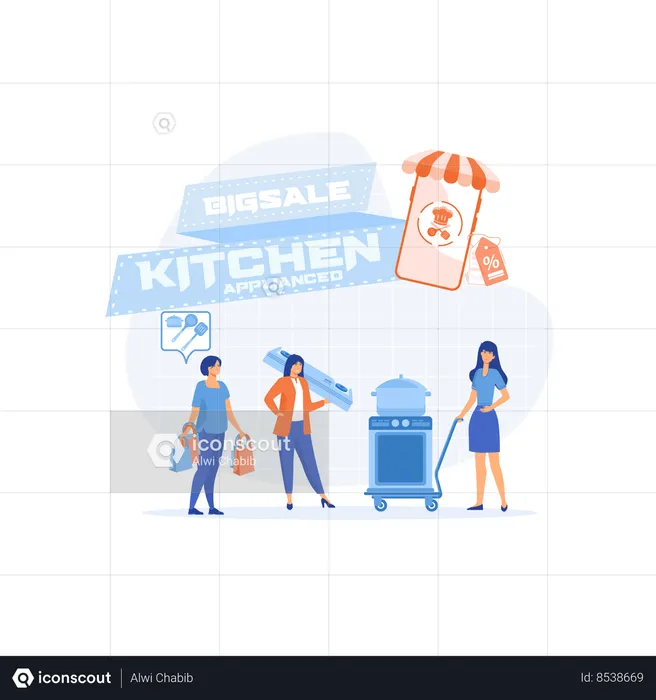 Big Sale Of Kitchen Appliances  Illustration