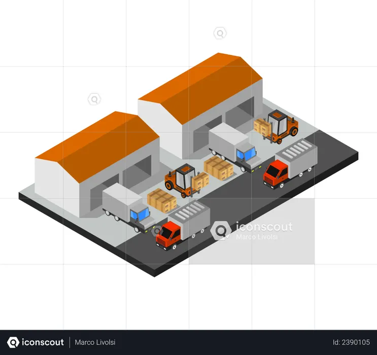 Big warehouse  Illustration