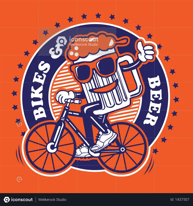 Bike & Beer  Illustration