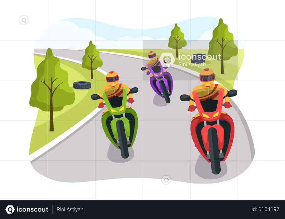 Bike Racing  Illustration