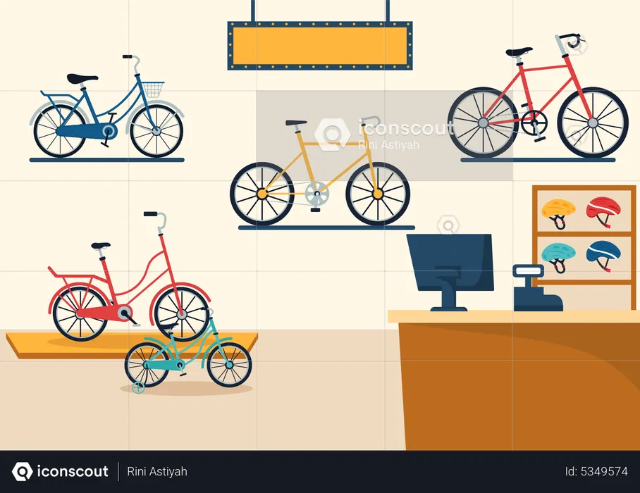 Bike Shop interior  Illustration