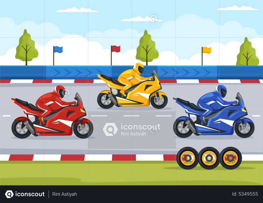 Bikers doing race  Illustration