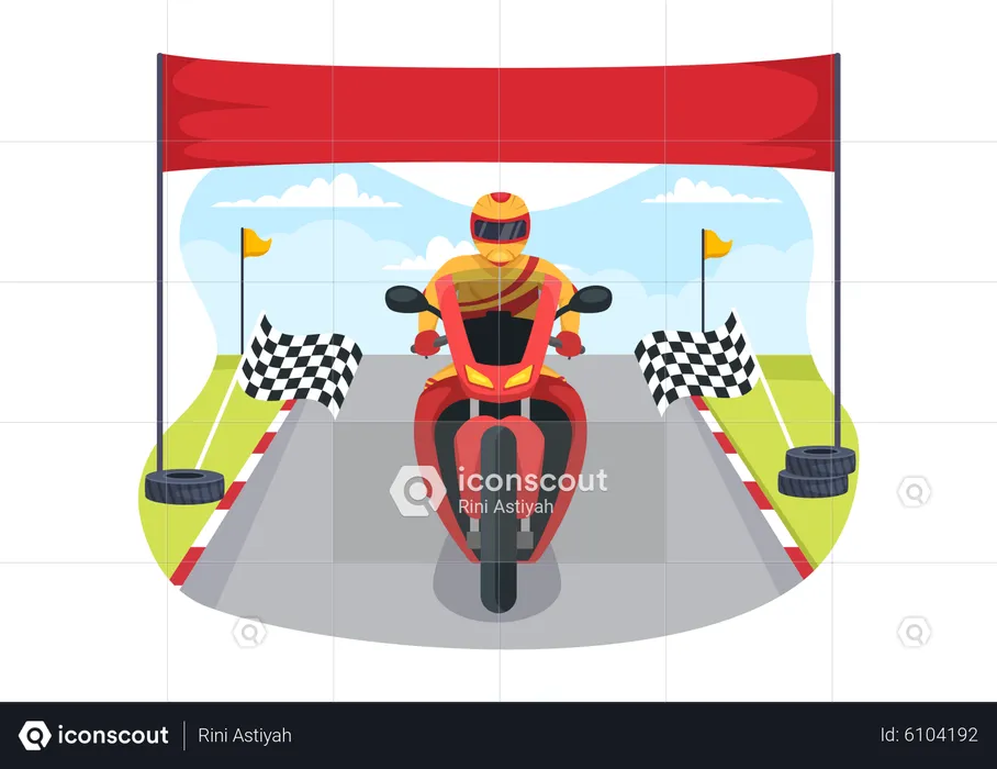 Bikers doing race  Illustration