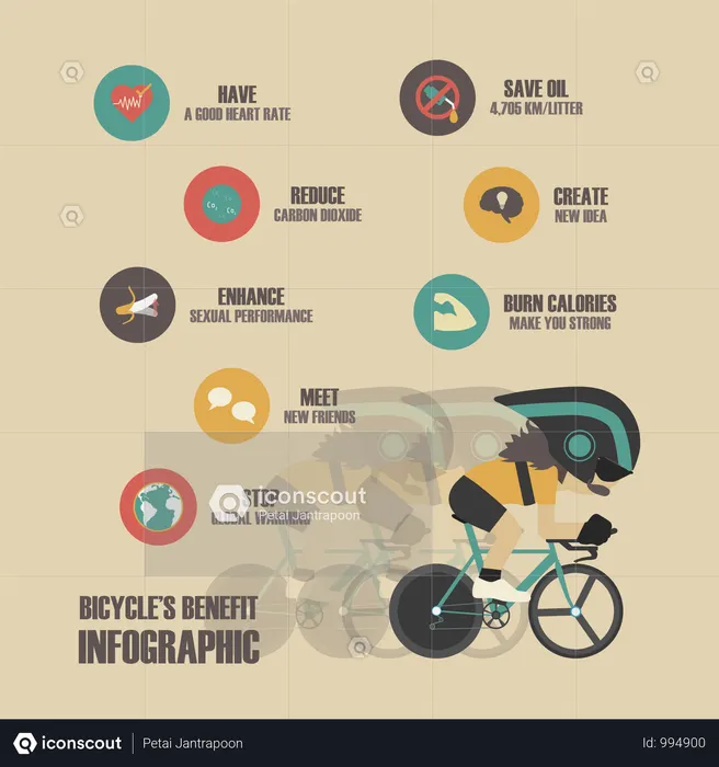 Bike's Benefit Infographic  Illustration