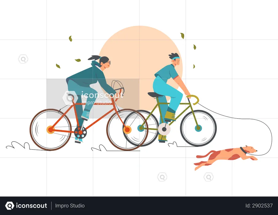 Biking  Illustration