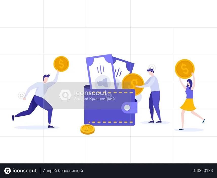 Billetera de dinero  Ilustración