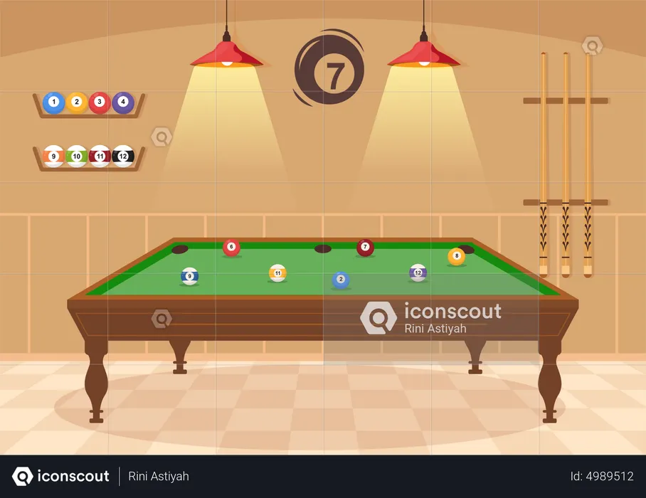 Billiards Game  Illustration